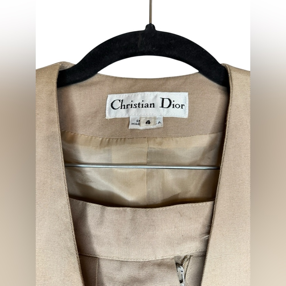 Vintage 1970s / 1980s Christian Dior Tan Pantsuit - Picture 5 of 15